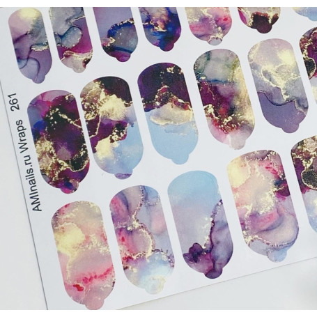 Nagelfolie 261 Nail Wraps für Maniküre AMINAILS