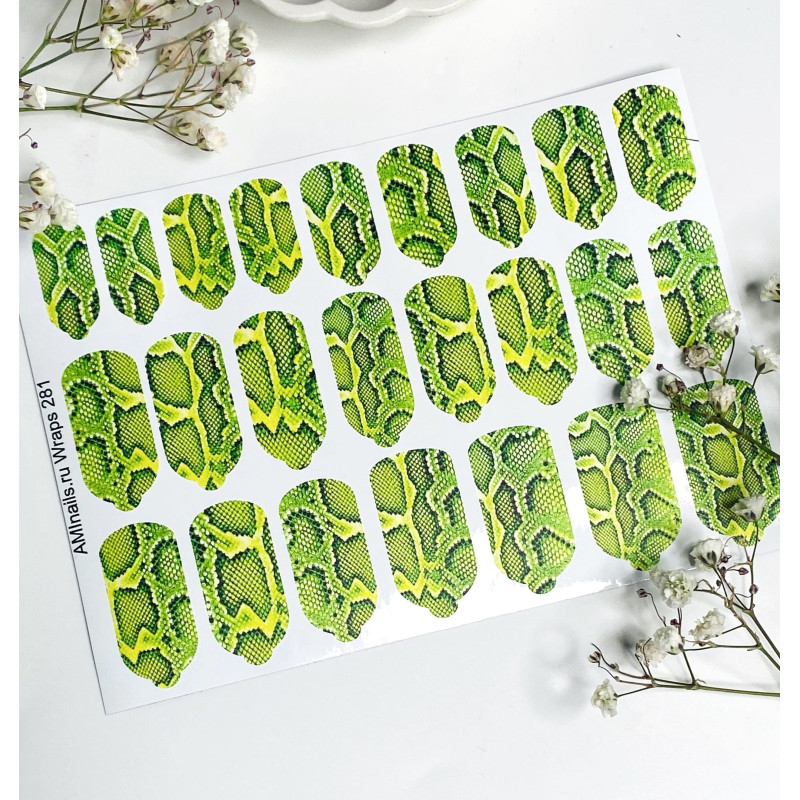 Nagelfolie 281 Nail Wraps für Maniküre AMINAILS-NAIL WRAPS SELBSTKLEBEND-Double Beauty Shop