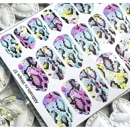 Nagelfolie 57 Nail Wraps für Maniküre AMINAILS