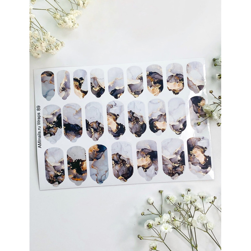 Nagelfolie 89 Nail Wraps für Maniküre AMINAILS-NAIL WRAPS SELBSTKLEBEND-Double Beauty Shop