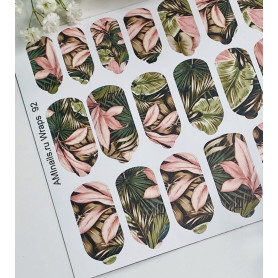 Nagelfolie 92 Nail Wraps für Maniküre AMINAILS