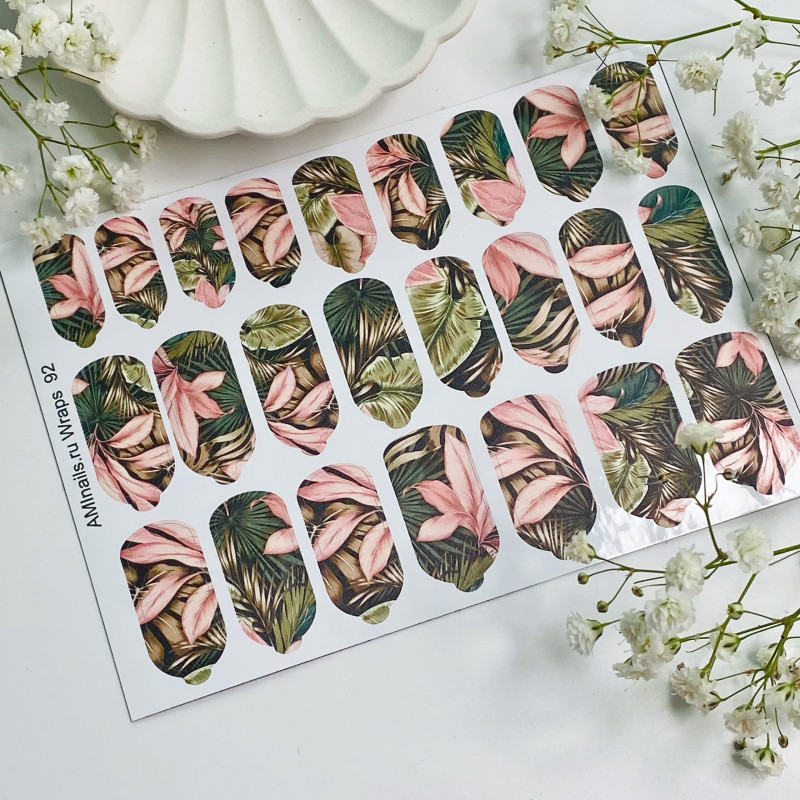 Nagelfolie 92 Nail Wraps für Maniküre AMINAILS-NAIL WRAPS SELBSTKLEBEND-Double Beauty Shop