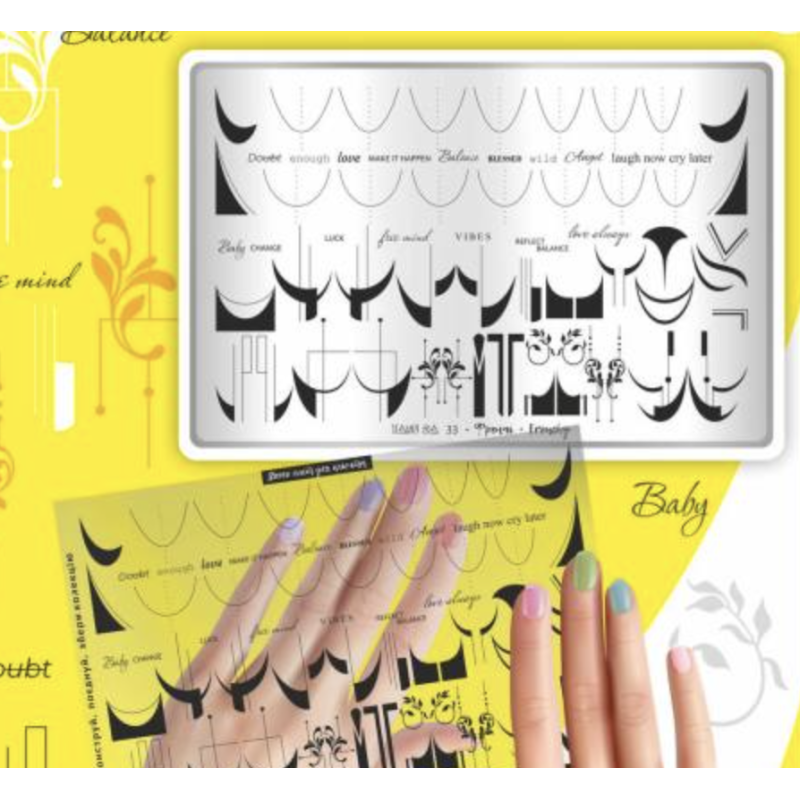 33 FRENCH stamping schablone + design blatt TAKIDA-ALLE SCHABLONEN-Double Beauty Shop