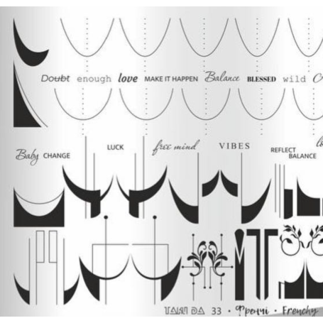 33 FRENCH stamping schablone + design blatt TAKIDA