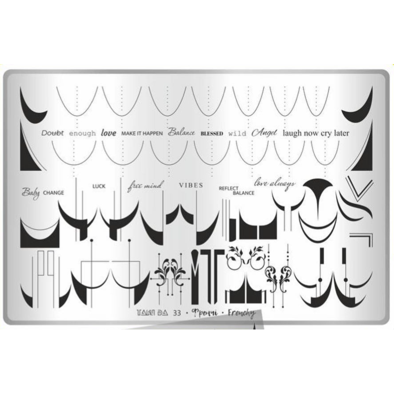 33 FRENCH stamping schablone + design blatt TAKIDA-ALLE SCHABLONEN-Double Beauty Shop