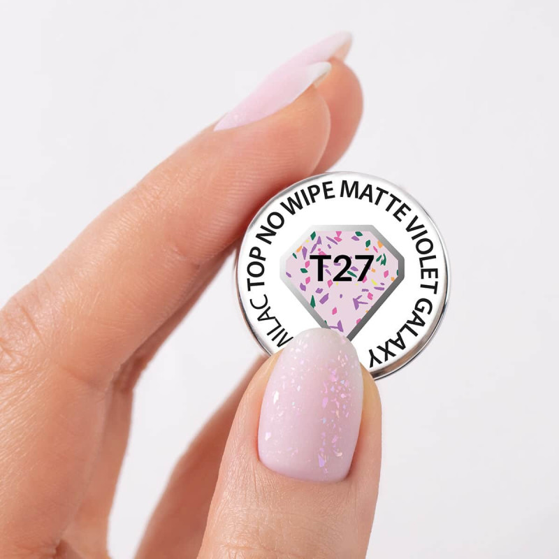 Violet Galaxy T27 - MATT Top Coat (Top no wipe) 7ml SEMILAC-Online-Shop-Double Beauty Shop