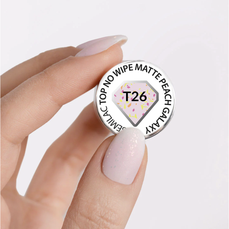 Peach Galaxy T26 - MATTE Top Coat (Top no wipe) 7ml SEMILAC-Online-Shop-Double Beauty Shop