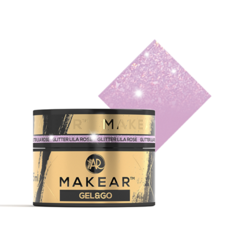 Lila Rose Glitter - Builder Gel&Go 15ml MAKEAR