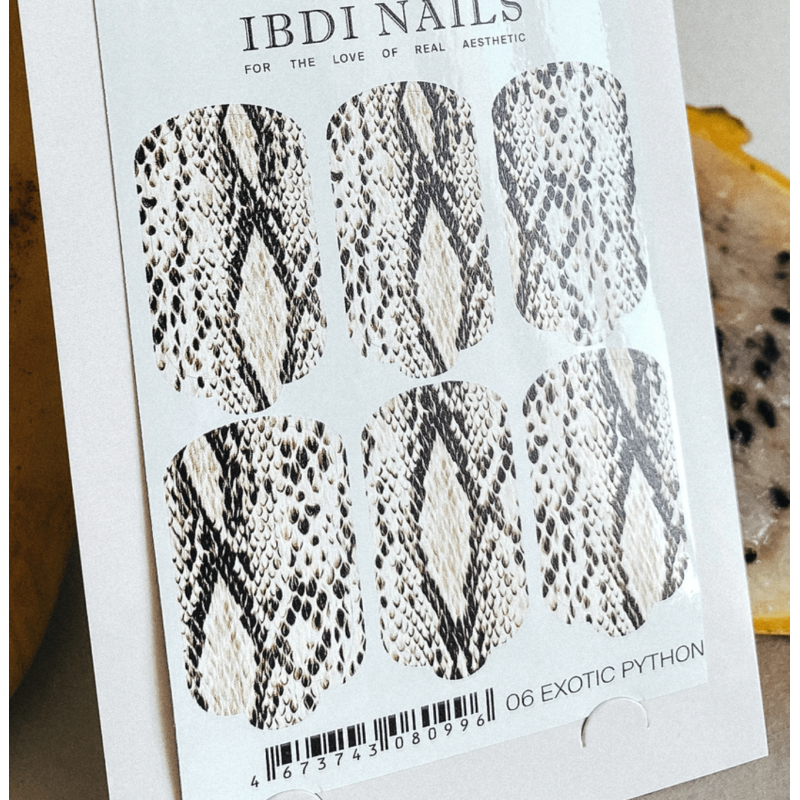 06 EXOTIC PYTHON - Nail Wraps IBDI Nails-NAIL WRAPS SELBSTKLEBEND-Double Beauty Shop