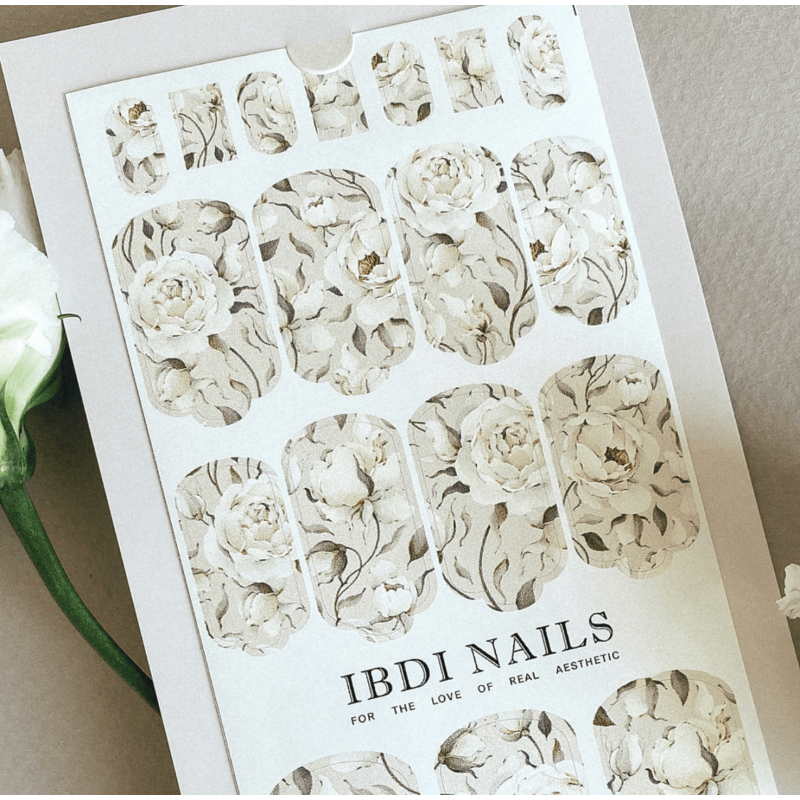 11 BLISSFUL PEONIES - Nail Wraps IBDI Nails-NAIL WRAPS SELBSTKLEBEND-Double Beauty Shop