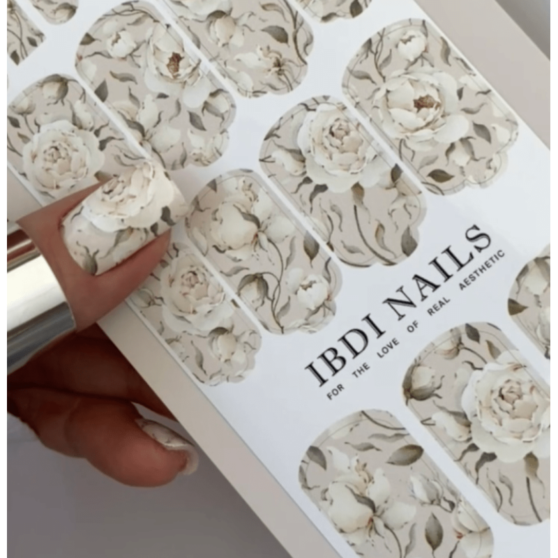 11 BLISSFUL PEONIES - Nail Wraps IBDI Nails-NAIL WRAPS SELBSTKLEBEND-Double Beauty Shop