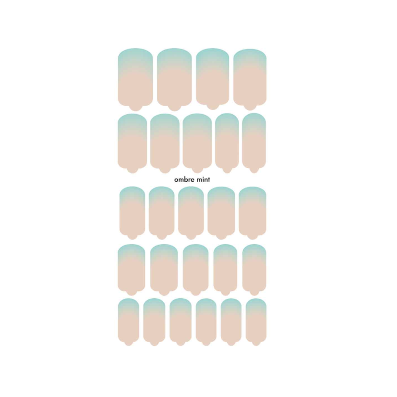 Nagelfolie Ombre mint - Nail Wraps by Provocative Nails-NAIL WRAPS SELBSTKLEBEND-Double Beauty Shop