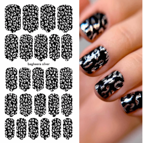 Nagelfolie Bagheera Silver - Nail Wraps by Provocative Nails