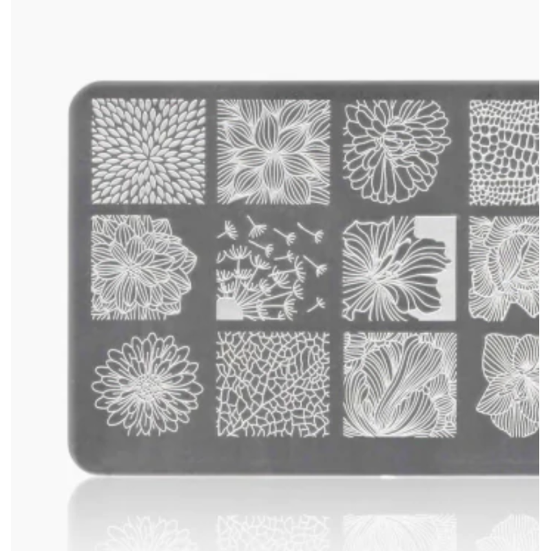01 FLOWERS - Stamping Schablone ECLAIR