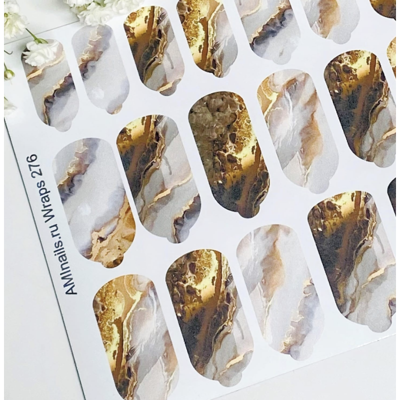 Nagelfolie 276 Nail Wraps für Maniküre AMINAILS-NAIL WRAPS SELBSTKLEBEND-Double Beauty Shop