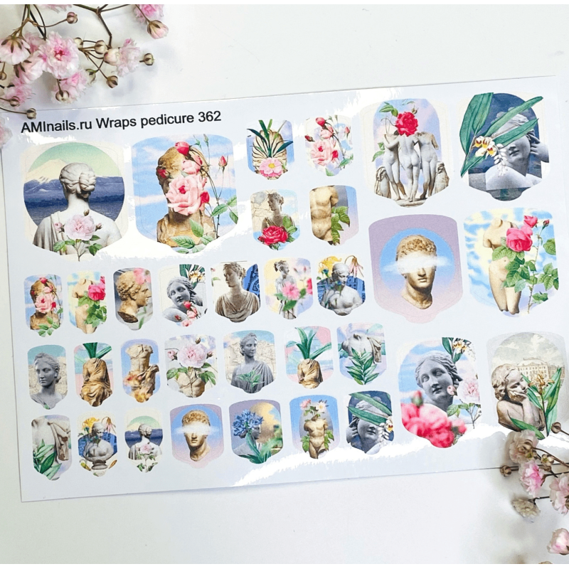 Nagelfolie 362 Nail Wraps für Pediküre AMINAILS-NAIL WRAPS SELBSTKLEBEND-Double Beauty Shop