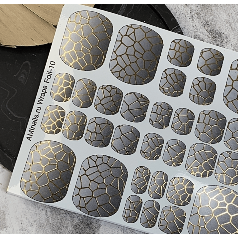 Nagelfolie 10 Foil Nail Wraps für Pediküre AMINAILS