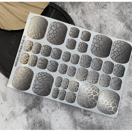 Nagelfolie 10 Foil Nail Wraps für Pediküre AMINAILS