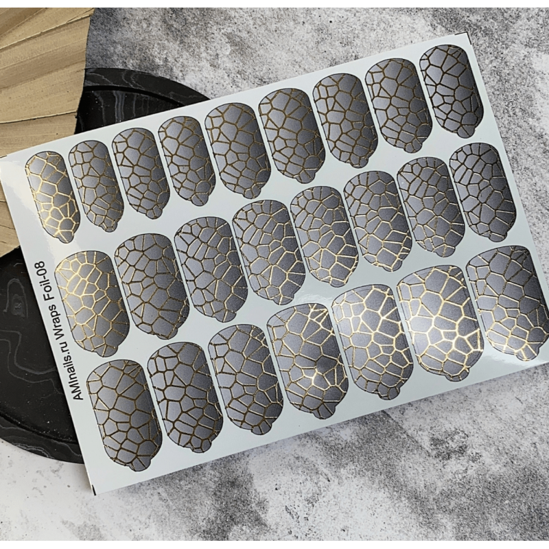 Nagelfolie 08 Foil Nail Wraps für Maniküre AMINAILS-NAIL WRAPS SELBSTKLEBEND-Double Beauty Shop