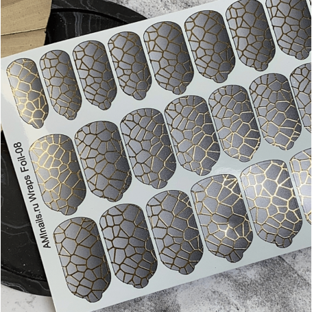 Nagelfolie 08 Foil Nail Wraps für Maniküre AMINAILS