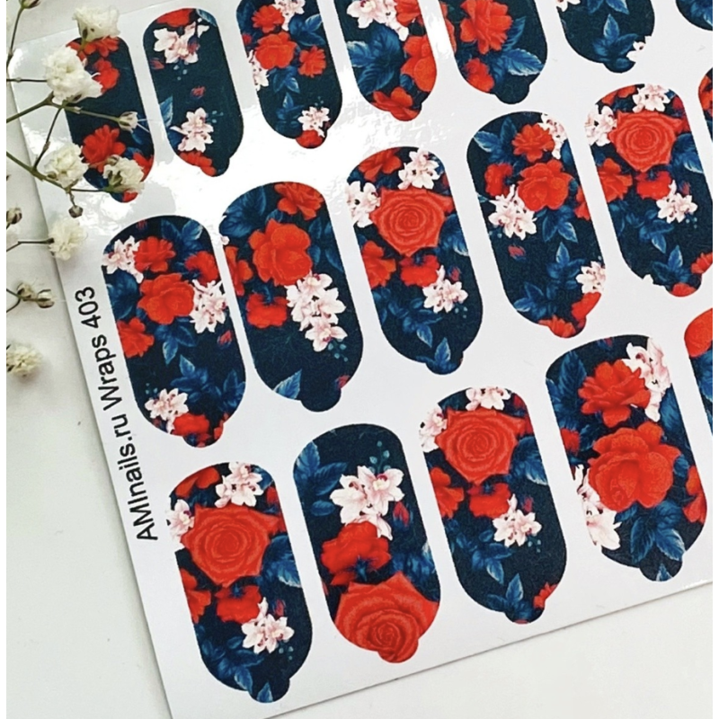 Nagelfolie 403 Nail Wraps für Maniküre AMINAILS-NAIL WRAPS SELBSTKLEBEND-Double Beauty Shop