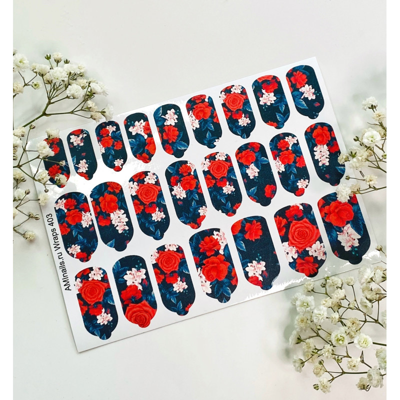 Nagelfolie 403 Nail Wraps für Maniküre AMINAILS-NAIL WRAPS SELBSTKLEBEND-Double Beauty Shop