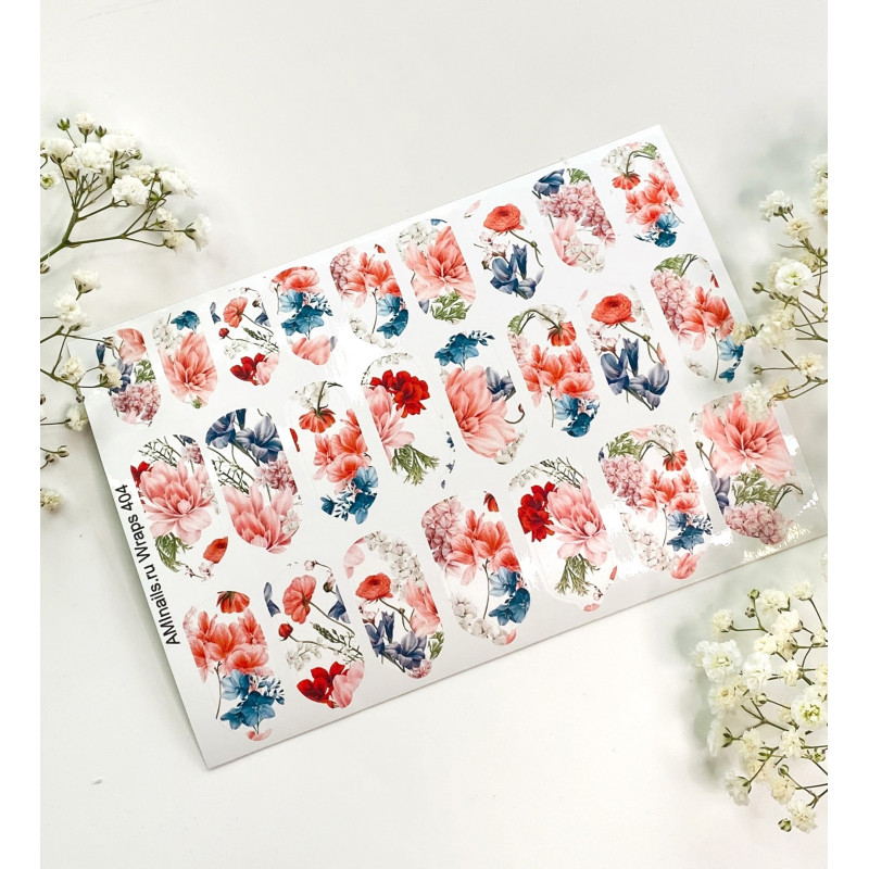 Nagelfolie 404 Nail Wraps für Maniküre AMINAILS-NAIL WRAPS SELBSTKLEBEND-Double Beauty Shop