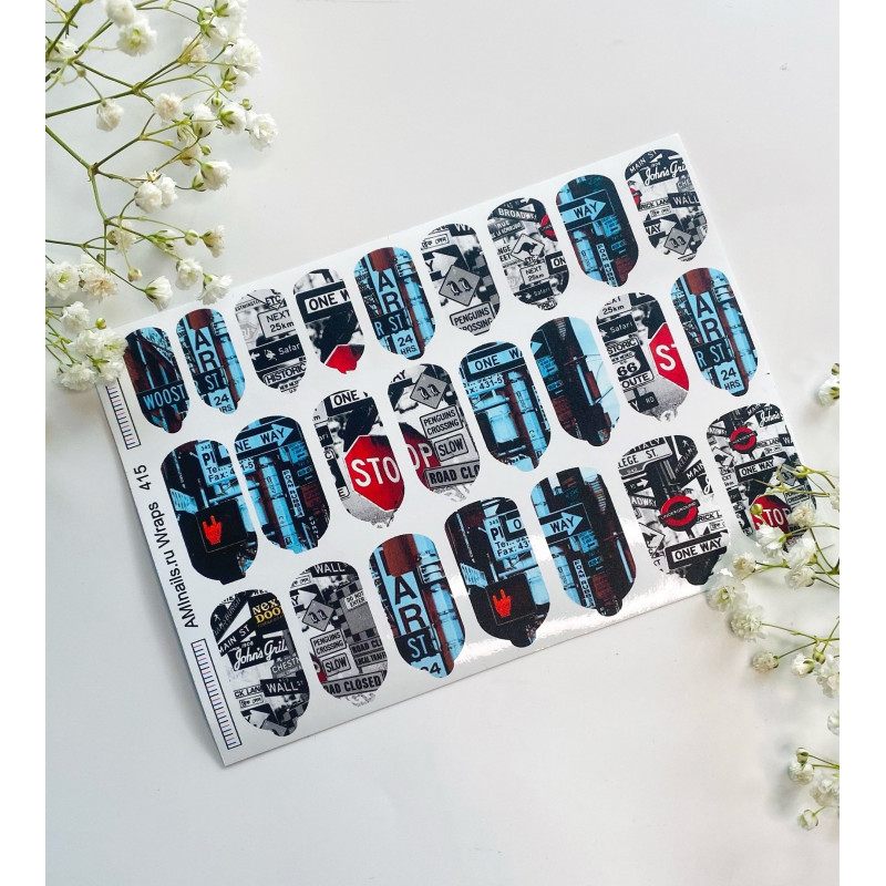 Nagelfolie 415 Nail Wraps für Maniküre AMINAILS-NAIL WRAPS SELBSTKLEBEND-Double Beauty Shop