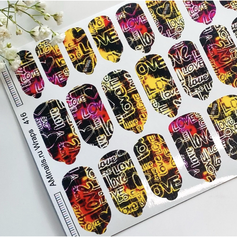 Nagelfolie 416 Nail Wraps für Maniküre AMINAILS-NAIL WRAPS SELBSTKLEBEND-Double Beauty Shop
