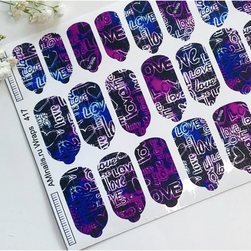 Nagelfolie 417 Nail Wraps für Maniküre AMINAILS-NAIL WRAPS SELBSTKLEBEND-Double Beauty Shop