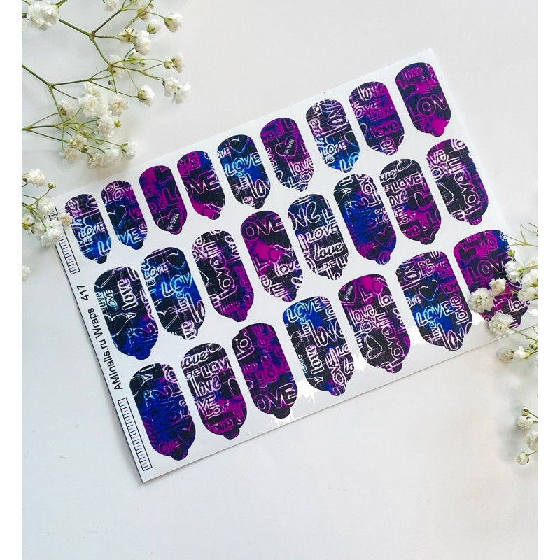 Nagelfolie 417 Nail Wraps für Maniküre AMINAILS-NAIL WRAPS SELBSTKLEBEND-Double Beauty Shop