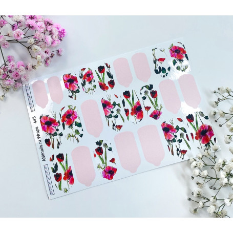 Nagelfolie 443 Nail Wraps für Maniküre AMINAILS