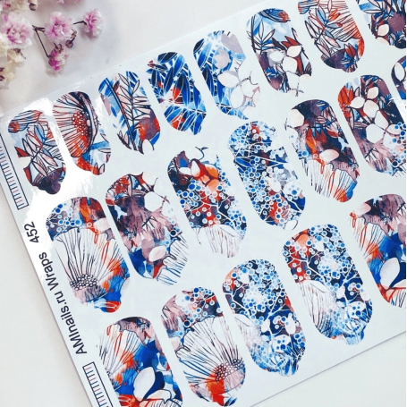 Nagelfolie 452 Nail Wraps für Maniküre AMINAILS