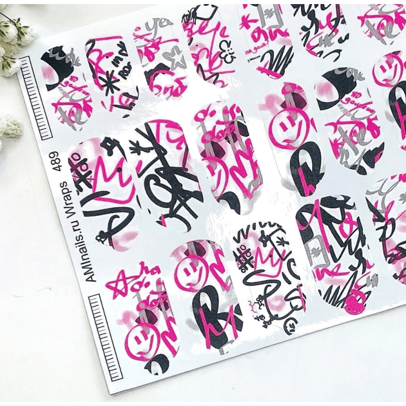 Nagelfolie 489 Nail Wraps für Maniküre AMINAILS-NAIL WRAPS SELBSTKLEBEND-Double Beauty Shop