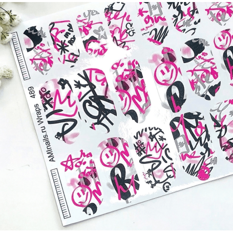 Nagelfolie 489 Nail Wraps für Maniküre AMINAILS