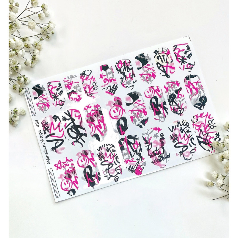 Nagelfolie 489 Nail Wraps für Maniküre AMINAILS-NAIL WRAPS SELBSTKLEBEND-Double Beauty Shop
