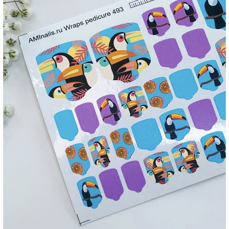 Nagelfolie 493 Nail Wraps für Pediküre AMINAILS