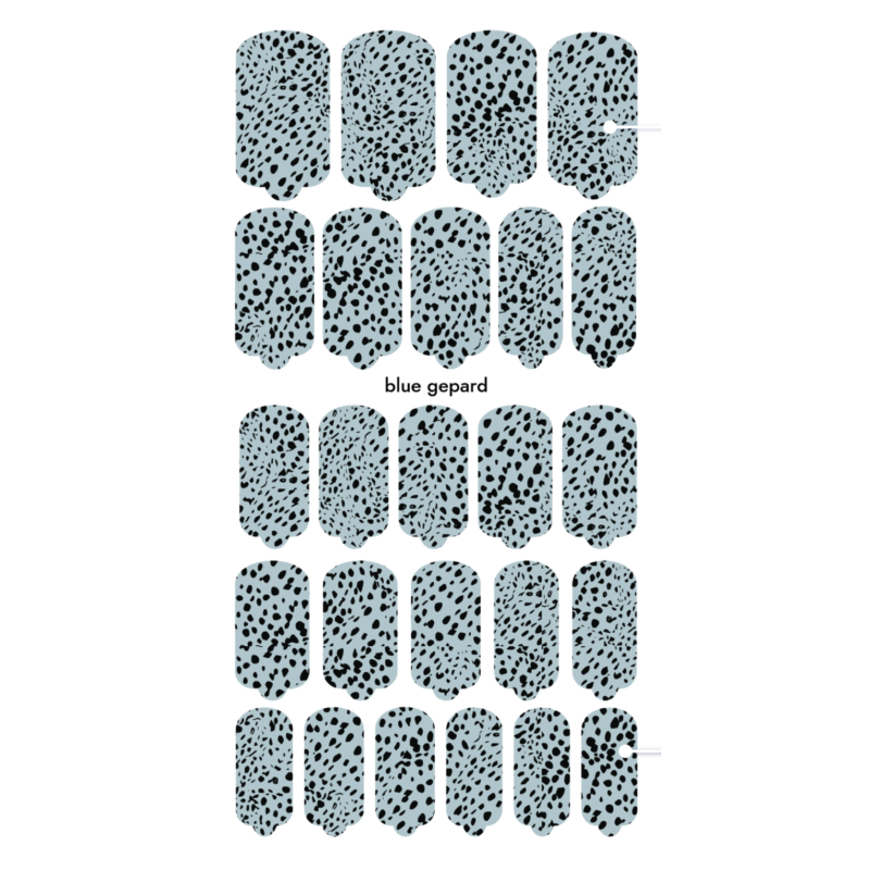 Nagelfolie Blue gepard - Nail Wraps by provocative nails & safinailstudio-NAIL WRAPS SELBSTKLEBEND-Double Beauty Shop