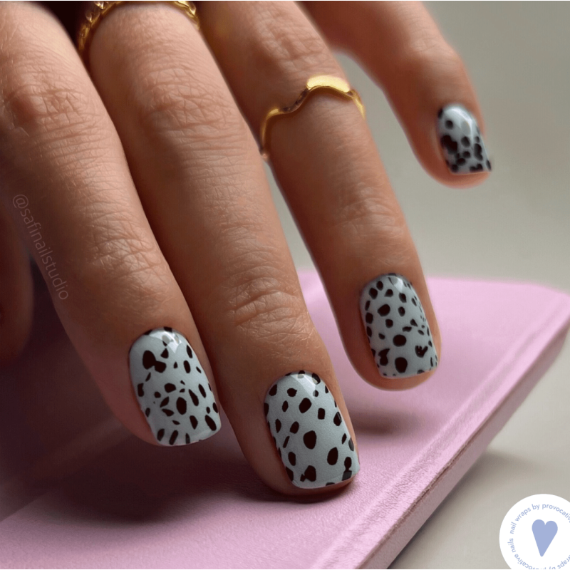 Nagelfolie Blue gepard - Nail Wraps by provocative nails & safinailstudio-NAIL WRAPS SELBSTKLEBEND-Double Beauty Shop