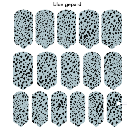 Nagelfolie Blue gepard - Nail Wraps by provocative nails & safinailstudio