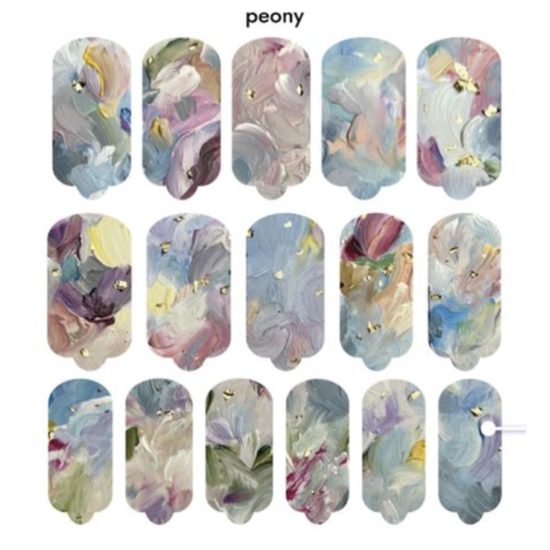 Nagelfolie Peony - Nail Wraps by provocative nails & safinailstudio-NAIL WRAPS SELBSTKLEBEND-Double Beauty Shop