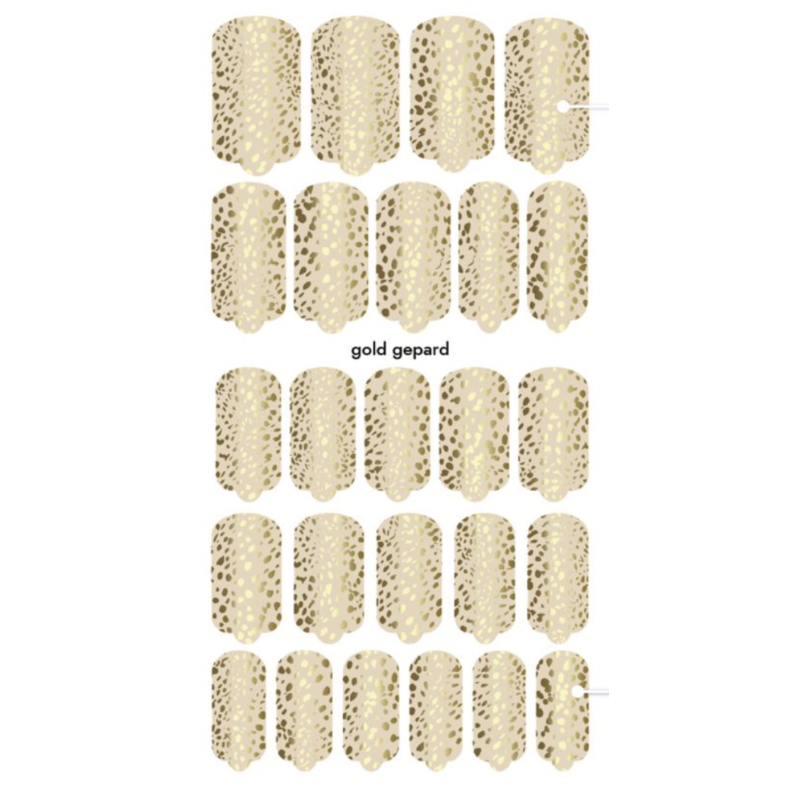Nagelfolie Gold gepard - Nail Wraps by provocative nails & safinailstudio-NAIL WRAPS SELBSTKLEBEND-Double Beauty Shop
