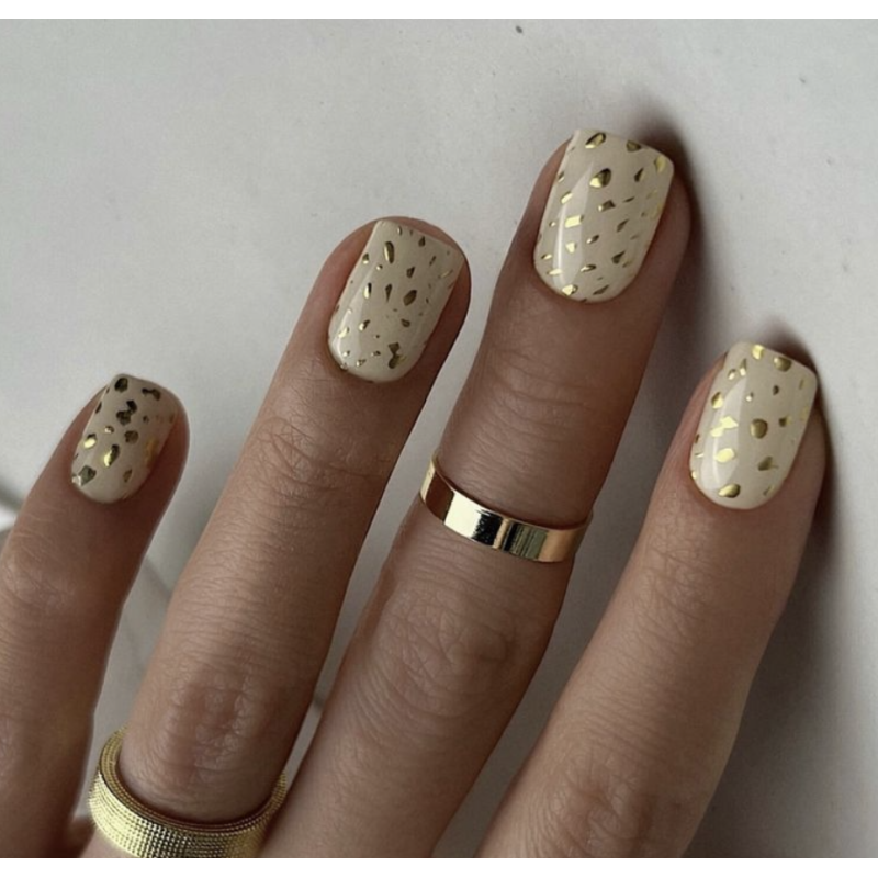 Nagelfolie Gold gepard - Nail Wraps by provocative nails & safinailstudio-NAIL WRAPS SELBSTKLEBEND-Double Beauty Shop