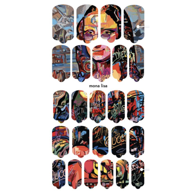 Nagelfolie Mon lisa - Nail Wraps by provocative nails & safinailstudio-NAIL WRAPS SELBSTKLEBEND-Double Beauty Shop