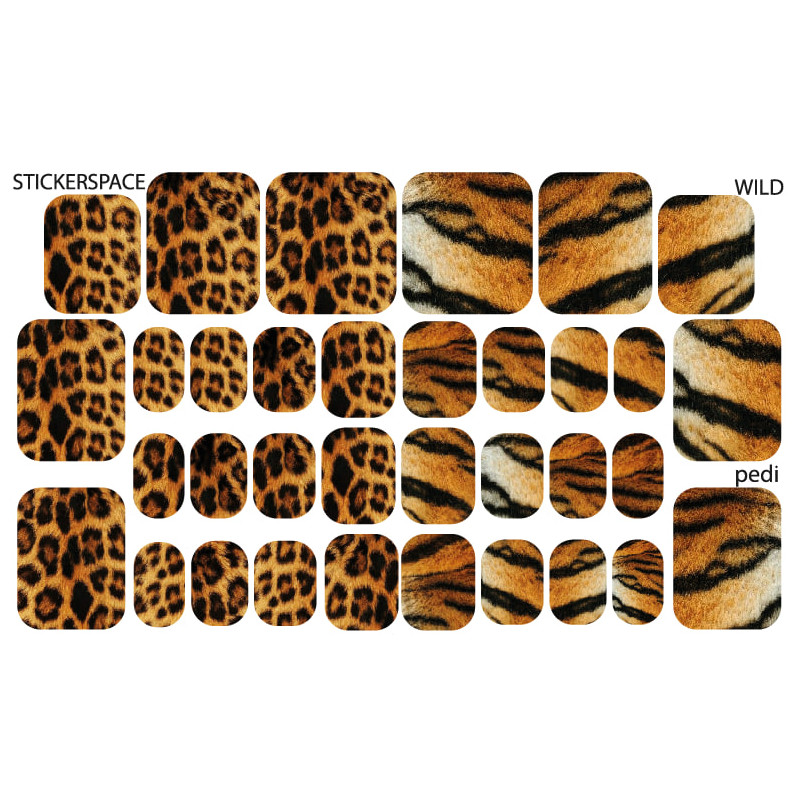 WILD - PEDIKÜRE Nail Wraps StickerSpace-NAIL WRAPS SELBSTKLEBEND-Double Beauty Shop