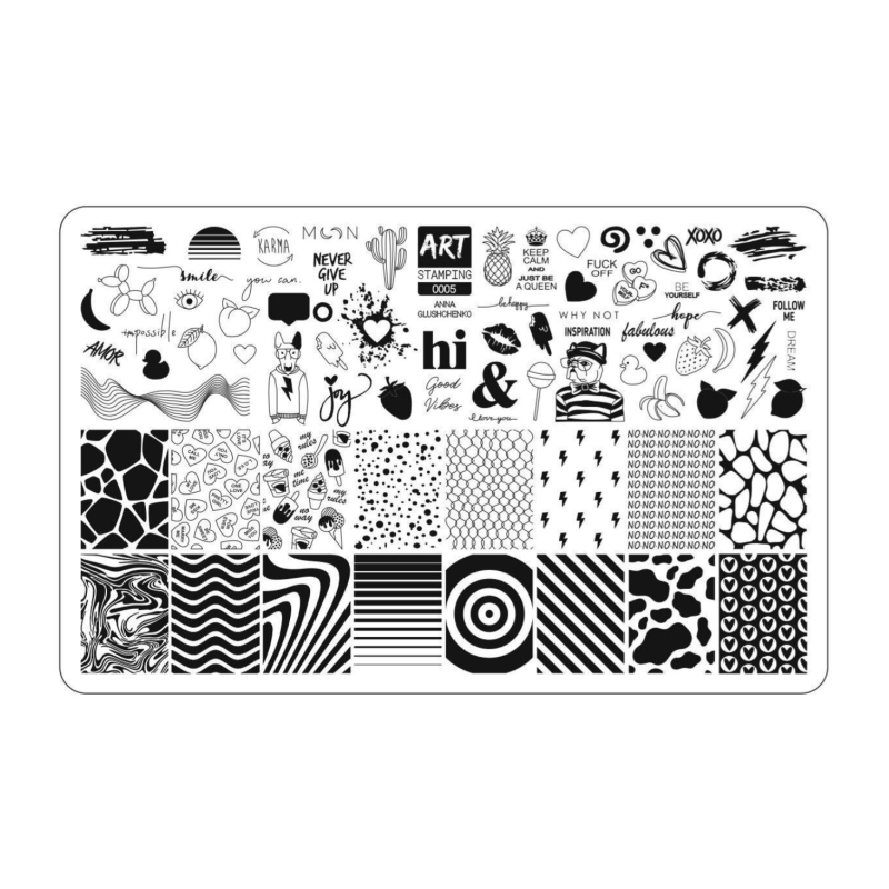 0005 stamping schablone + design blatt ART STAMPING-ALLE SCHABLONEN-Double Beauty Shop