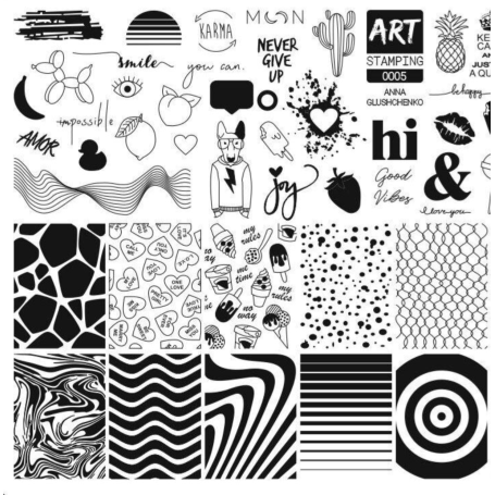 0005 stamping schablone + design blatt ART STAMPING