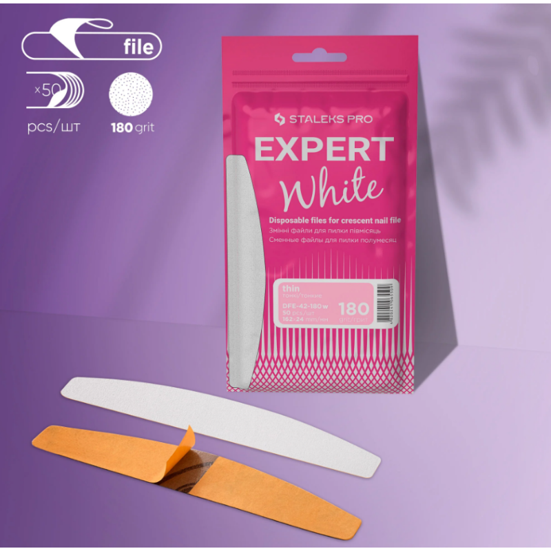 50 x Ersatzfeile WHITE (DFE-42) für Untersatz MBE-40 STALEKS EXPERT-Feilen und Buffer-Double Beauty Shop