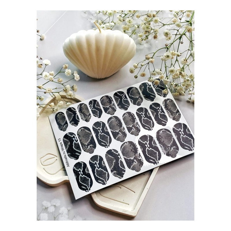 Nagelfolie FALSCH 13 Nail Wraps für Pediküre AMINAILS-NAIL WRAPS SELBSTKLEBEND-Double Beauty Shop