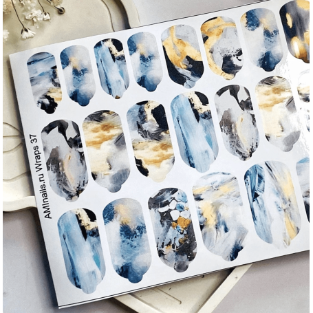 Nagelfolie 37 Nail Wraps für Maniküre AMINAILS